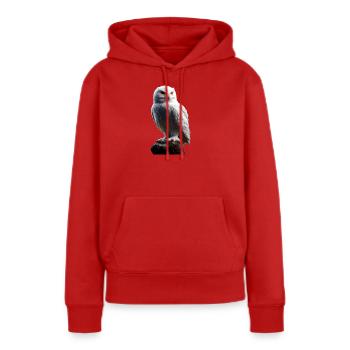 Chouette blanche Chouette Chouette Chouette Chouette Chouette Chouette des neiges - Sweat à capuche Premium bio Femme - rouge - Devant - Julia (174cm)