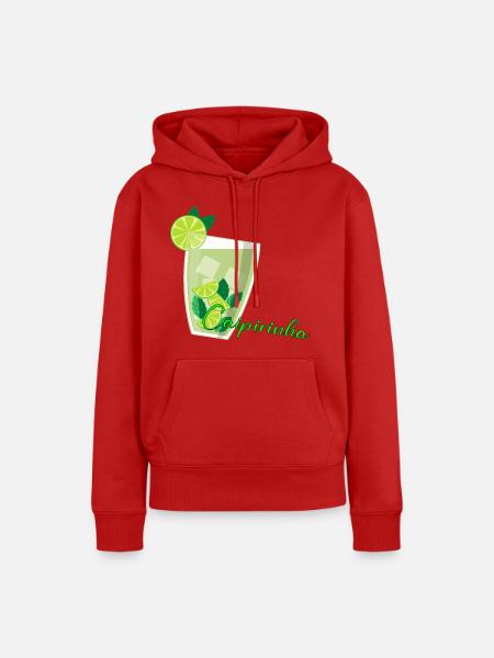 Caipirinha Glas mit Limetten Mint - Frauen Premium Bio Hoodie - Rot