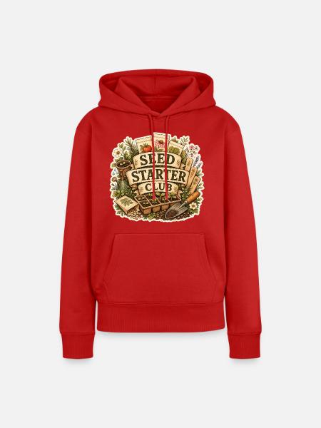 SEED STARTER CLUB Pflanzen - Frauen Premium Bio Hoodie - Rot