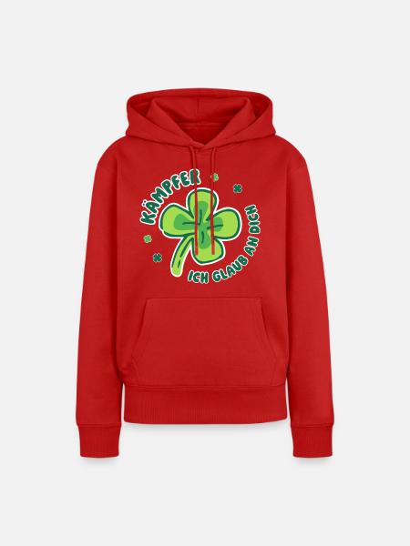 Kämpfer – Ich glaub an dich - Glücksbringer - Frauen Premium Bio Hoodie - Rot