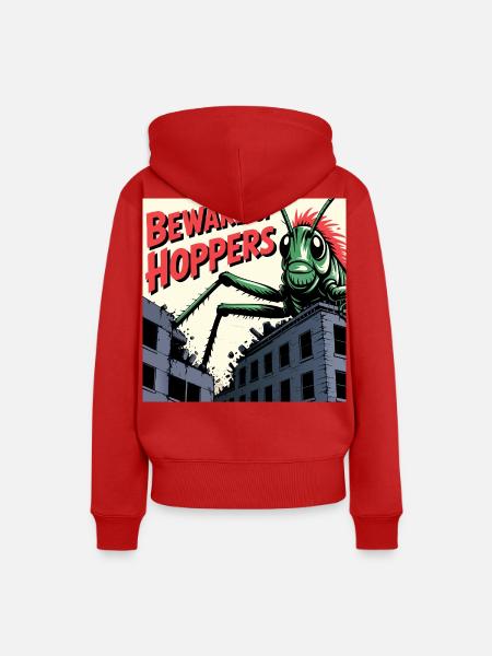 Grashüpfer Angriff - Frauen Premium Bio Hoodie - Rot