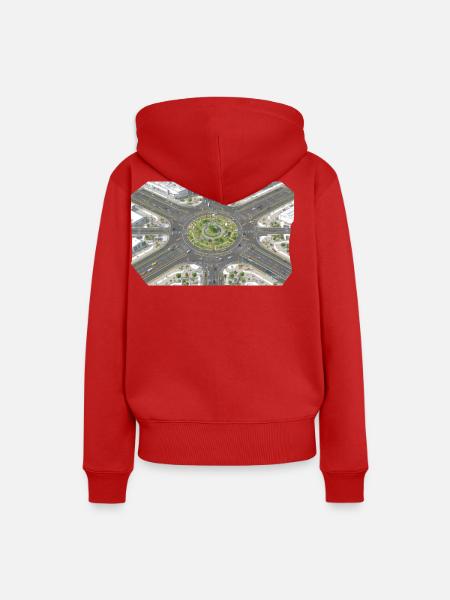 Kreisverkehr Gartenmuster - Frauen Premium Bio Hoodie - Rot