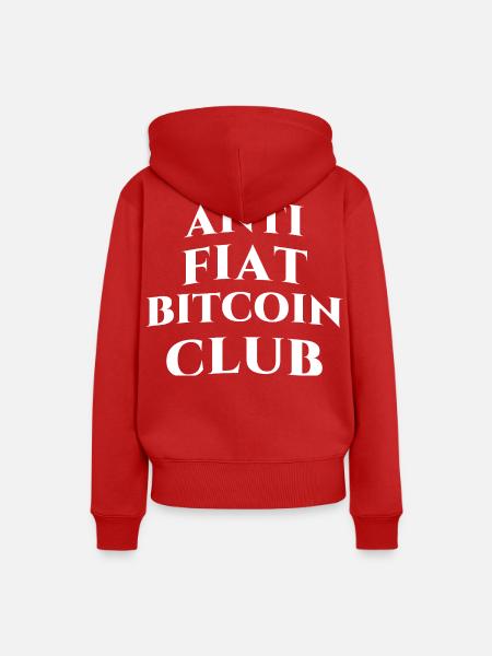 ANTI FlAT-SYSTEM BITCOIN CLUB - Frauen Premium Bio Hoodie - Rot