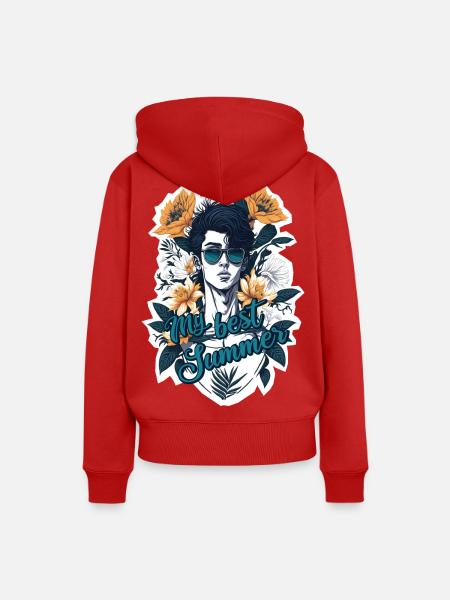 Mein bester Sommer - Frauen Premium Bio Hoodie - Rot