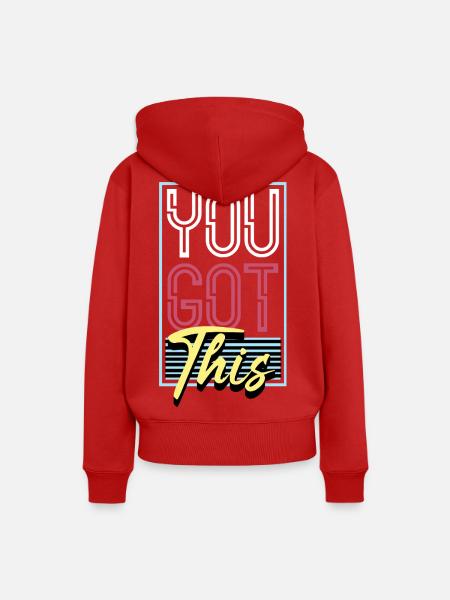 YouGotThis Retro Neon - Frauen Premium Bio Hoodie - Rot