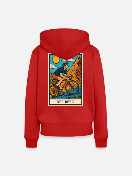 Radfahrer illustration - Frauen Premium Bio Hoodie - Rot