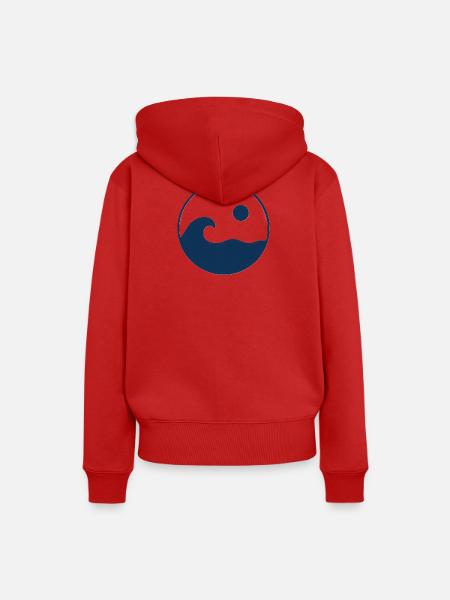Kreiswellen Sonnenlogo - Frauen Premium Bio Hoodie - Rot