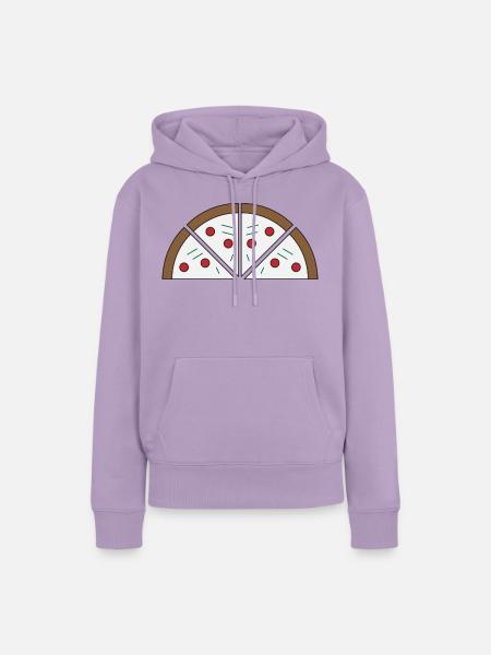 Bild von einer Pizza - Frauen Premium Bio Hoodie - Lavendel