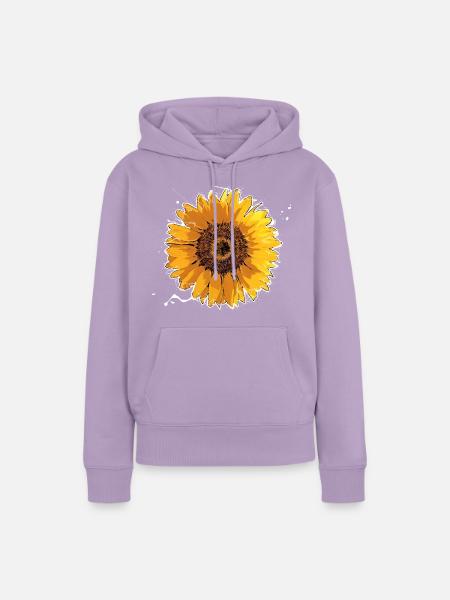 Sonnenblume - Frauen Premium Bio Hoodie - Lavendel