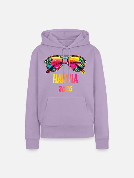 Havana 2026 Sonnenbrillen-Design - Frauen Premium Bio Hoodie - Lavendel