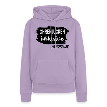 Menopause Wechseljahre Ohren - Frauen Premium Bio Hoodie - Lavendel - Vorne - AI Model Female 172 light (172cm)