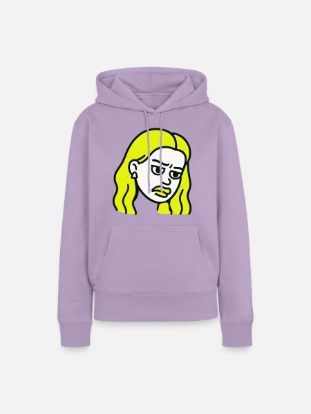 Sad Woman Pop-Art - Frauen Premium Bio Hoodie - Lavendel