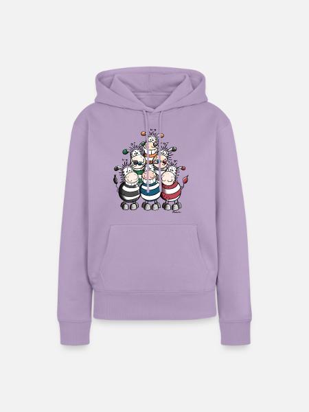 Bunter Zebrahaufen - Frauen Premium Bio Hoodie - Lavendel