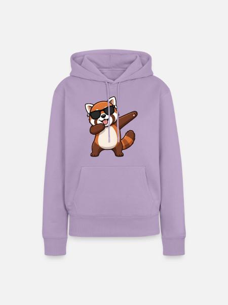 Dabbing Roter Panda - Frauen Premium Bio Hoodie - Lavendel
