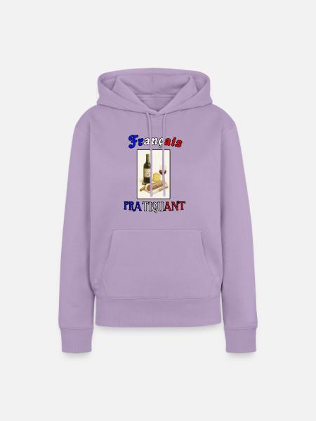 Französisch praktizieren - Frauen Premium Bio Hoodie - Lavendel