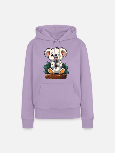 Kleiner Koala Karaoke auf Bühne - Frauen Premium Bio Hoodie - Lavendel