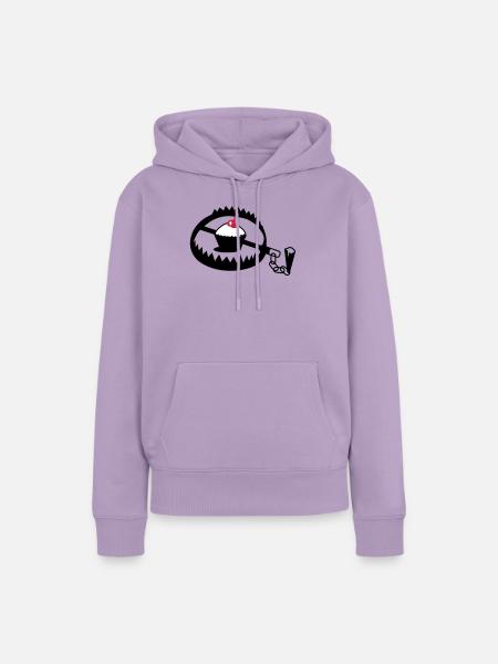Fangeisen mit Cupcake - Frauen Premium Bio Hoodie - Lavendel