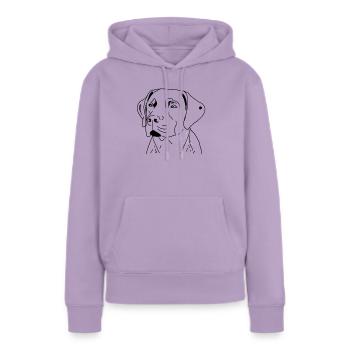 Labrador - Frauen Premium Bio Hoodie - Lavendel - Vorne - AI Model Female 172 light (172cm)