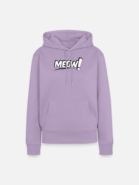 MEOW Miau Katze - Frauen Premium Bio Hoodie - Lavendel