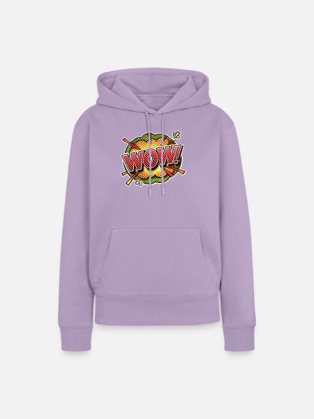 Pop Art Explosion Wow Design - Frauen Premium Bio Hoodie - Lavendel