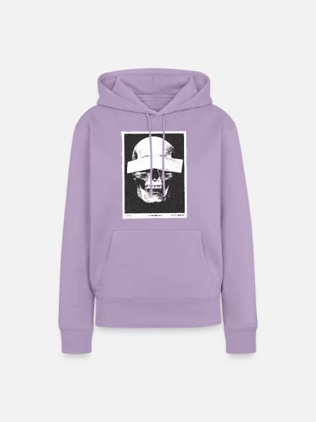 Skull grunge - Frauen Premium Bio Hoodie - Lavendel