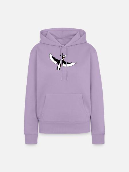 Stilisierte Eisvogel Vogel-Silhouette im Kontrast - Frauen Premium Bio Hoodie - Lavendel