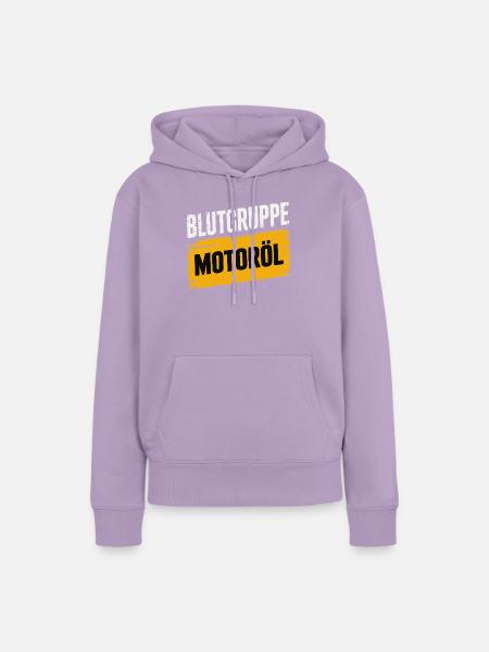 Blutgruppe Motoröl Schrauber Design - Frauen Premium Bio Hoodie - Lavendel