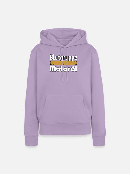 Blutgruppe Motoröl Schrauber Design - Frauen Premium Bio Hoodie - Lavendel