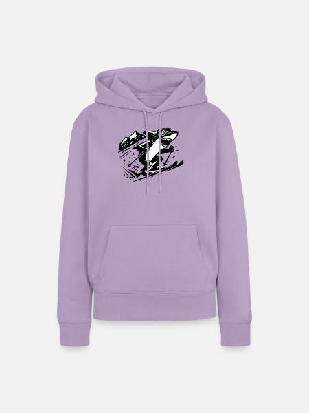 Ski Shark - Frauen Premium Bio Hoodie - Lavendel