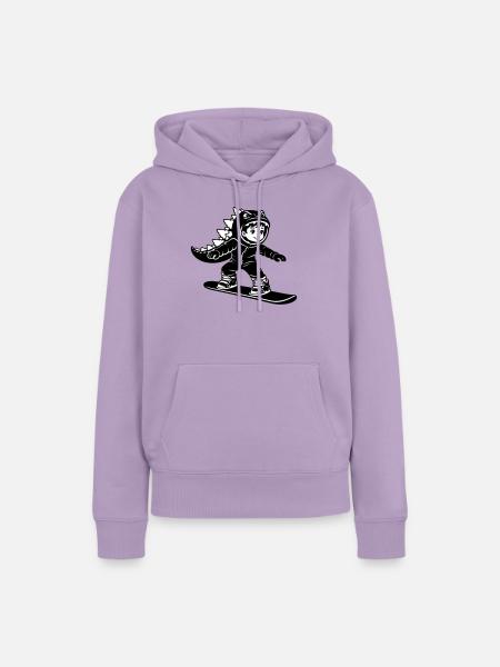 Snowboard Dragon Boy - Frauen Premium Bio Hoodie - Lavendel