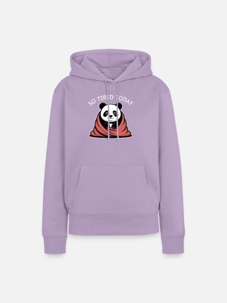 Panda Kuscheltraum unter Decke - Frauen Premium Bio Hoodie - Lavendel