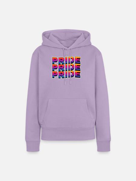 Pride Regenbogen Schriftzug - Frauen Premium Bio Hoodie - Lavendel