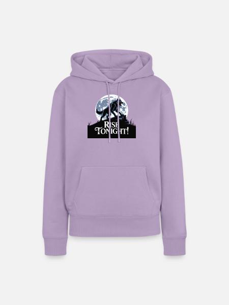 Lone Wolf Rise Tonight Mondgrafik - Frauen Premium Bio Hoodie - Lavendel