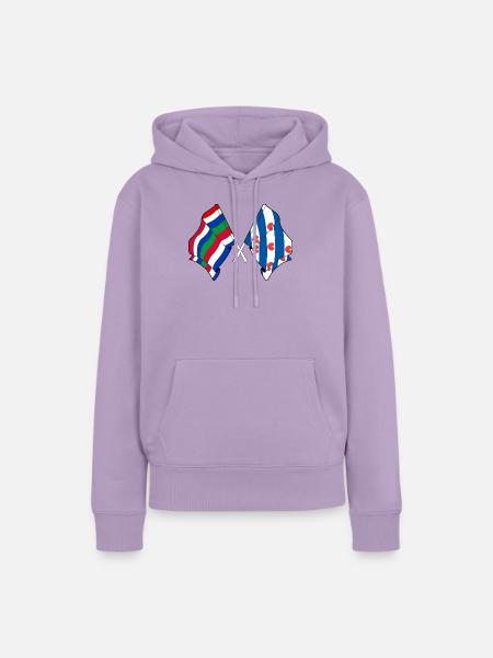 Schier & Friesland kreuzte Flaggen - Frauen Premium Bio Hoodie - Lavendel