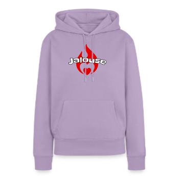 Eifersüchtig - Frauen Premium Bio Hoodie - Lavendel - Vorne - AI Model Female 172 light (172cm)