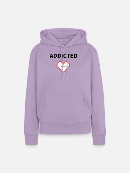 Pixel Heart to Love - Frauen Premium Bio Hoodie - Lavendel