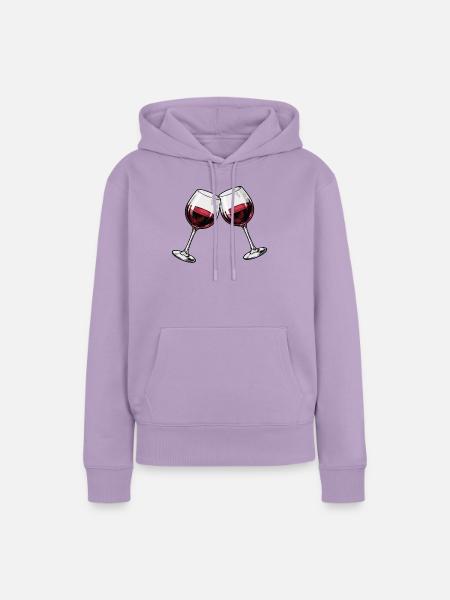 Zweiklang der Weingläser - Frauen Premium Bio Hoodie - Lavendel