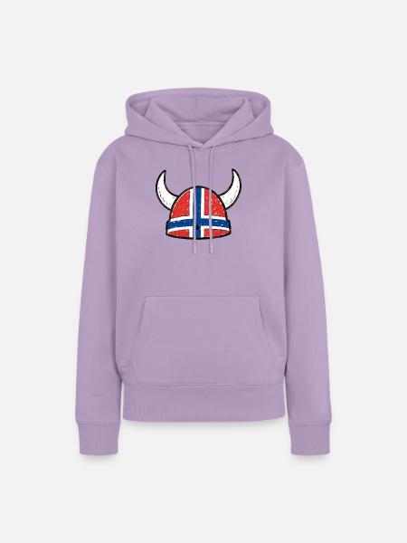 Norwegen Wikingerhelm – Lustiges Viking Design - Frauen Premium Bio Hoodie - Lavendel