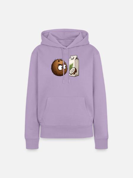 Kokos vs Milchkarton - Frauen Premium Bio Hoodie - Lavendel