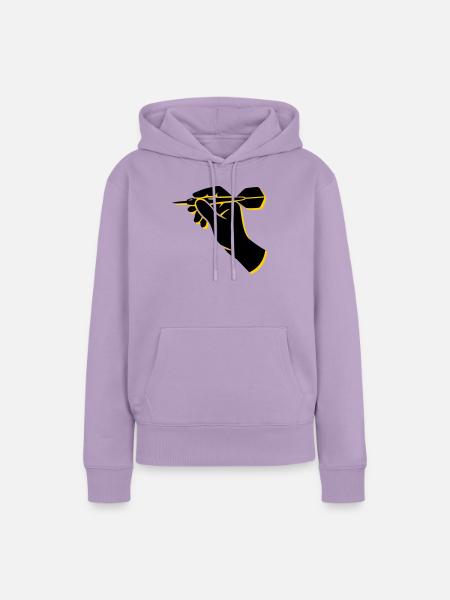 Dartspieler Wurf Hand Icon - Frauen Premium Bio Hoodie - Lavendel