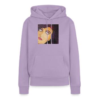 Seelenlos - Frauen Premium Bio Hoodie - Lavendel - Vorne - AI Model Female 172 light (172cm)