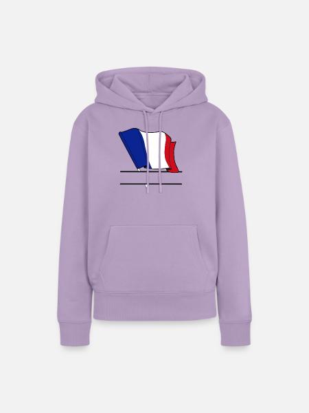 Frankreich-Flaggennamensraum - Frauen Premium Bio Hoodie - Lavendel