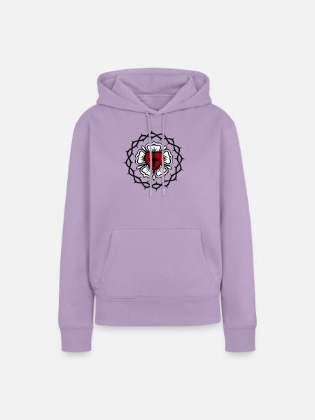 Lutherische Rose und Dornenkrone - Frauen Premium Bio Hoodie - Lavendel