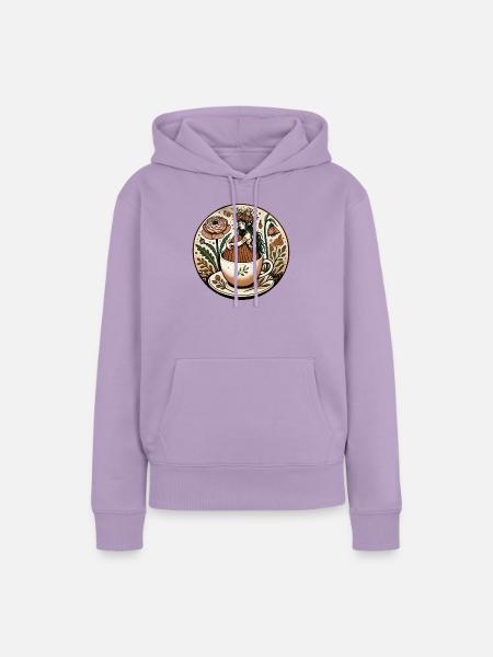 Florale Teetassenjungfrau - Frauen Premium Bio Hoodie - Lavendel