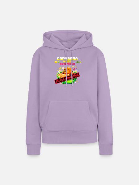Capybara Modus Aktiviert – Stress Abgebaut - Frauen Premium Bio Hoodie - Lavendel