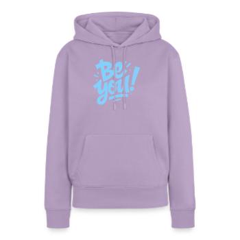 BE YOU - Frauen Premium Bio Hoodie - Lavendel - Vorne - AI Model Female 172 light (172cm)