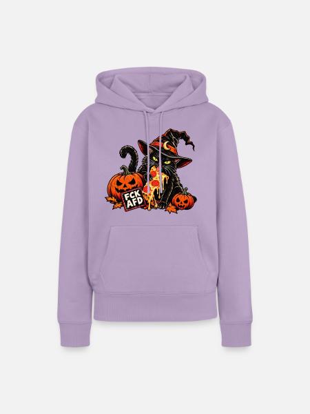 Happy Helloween Katze - Frauen Premium Bio Hoodie - Lavendel