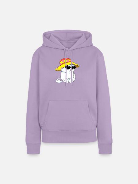 Kätzchen im Strandstil - Frauen Premium Bio Hoodie - Lavendel