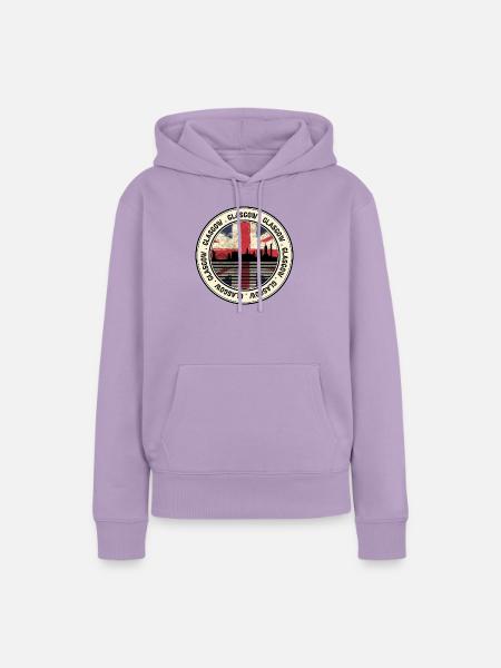 Glasgow Unionjack Stadtbild - Frauen Premium Bio Hoodie - Lavendel