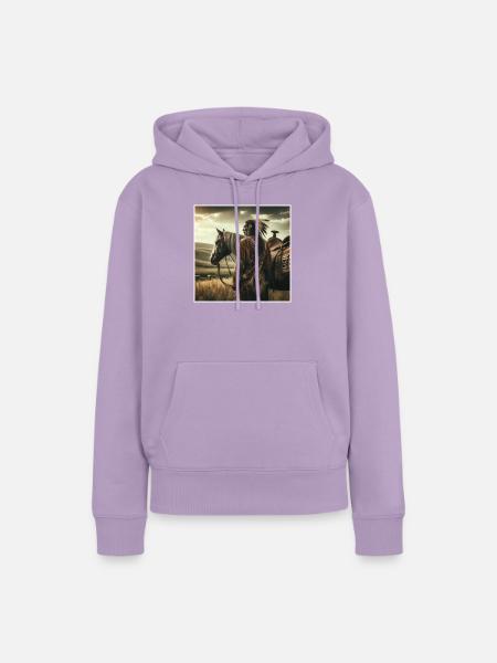 Amerikanische Ureinwohner - Frauen Premium Bio Hoodie - Lavendel